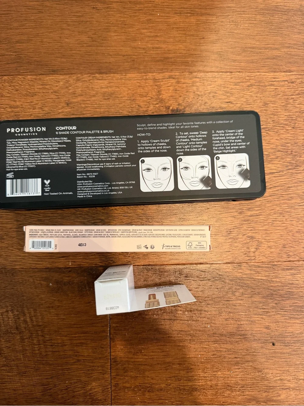 Profusion Cosmetics Contour Makeup Case, whoop lash serum, Valentino lip